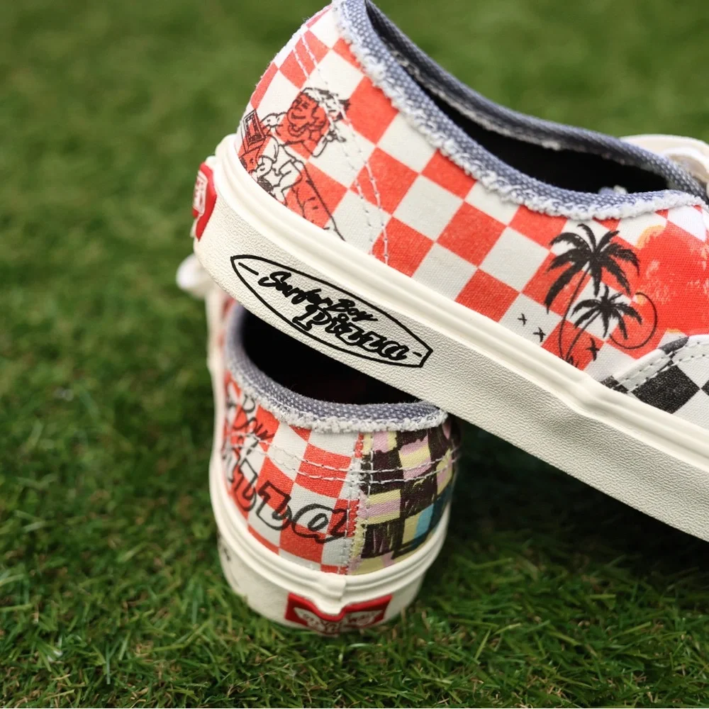 Stranger Things Argyle Surfer Boy Pizza Vans Like New EUC Women’s 7.5 or Men’s 6 - Picture 8 of 12